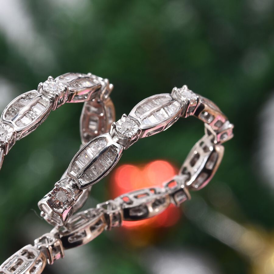 TJC 2 Ct White Diamond Tennis Bracelet Platinum Plated ...