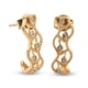 Diamond Leaf Vine Inspired Earrings (with Push Back) in 14K Gold Overlay Sterling Silver