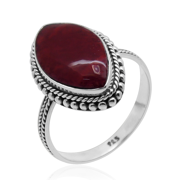 Royal Bali Collection Sponge Coral (Mrq) Ring in Sterling Silver 15.800 Ct.