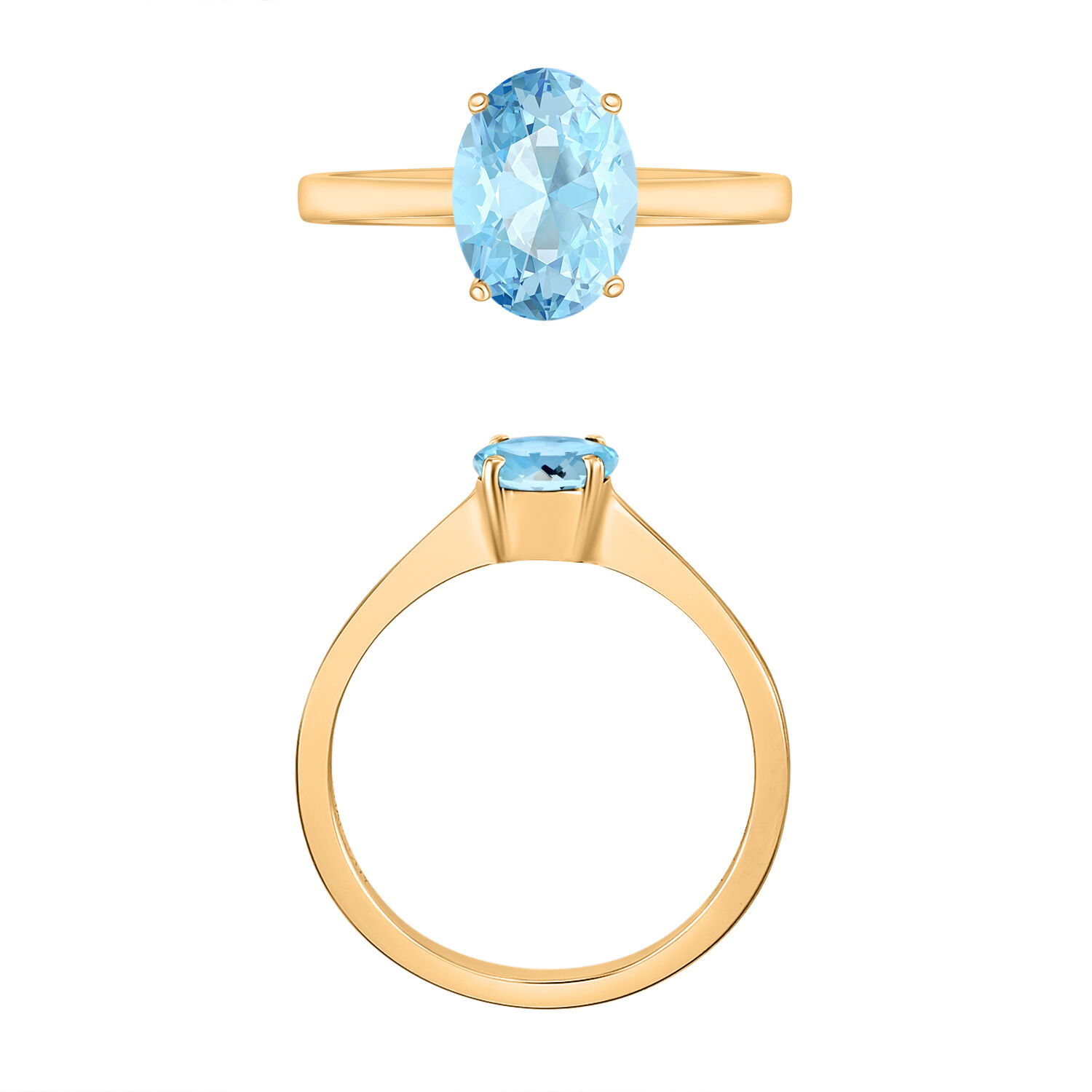 14K Yellow Gold  AA  Aquamarine Ring 1.30 ct,  Gold Wt. 4 Gms  1.300  Ct.