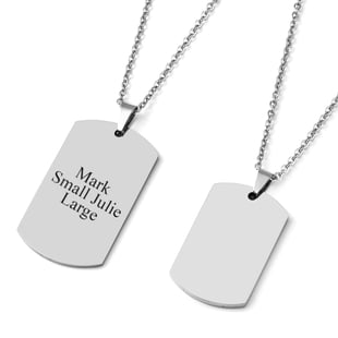 Personalised Engravable His and Her Dog tags in Stainless Steel