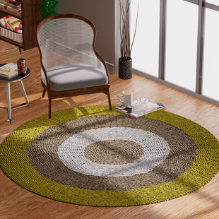100% handmade woven rug in tfrom indonesia Material: Seagrass and Synthetic Fiber