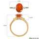 9K Yellow Gold Crimson Fire Opal and Diamond Ring 1.43 Ct.