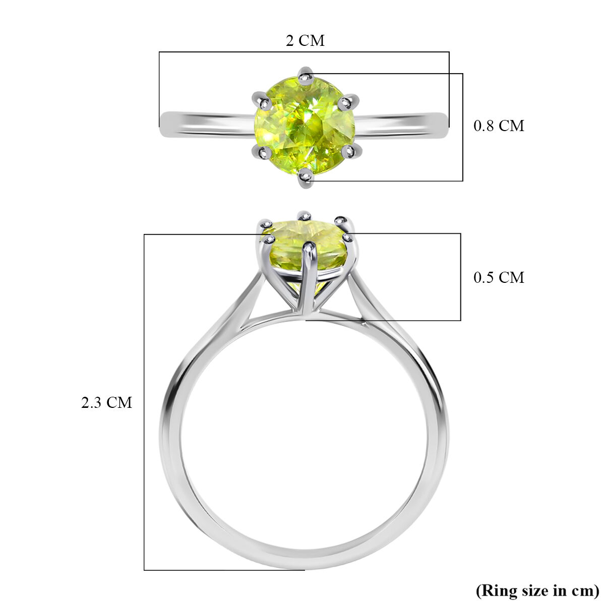 Certified and Appraised RHAPSODY 950 Platinum AAAA Sava Sphene Ring 1.50 Ct, Platinum Wt. 4.50 Gms