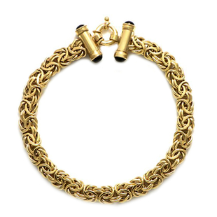 Maestro Collection 9K Yellow Gold Byzantine Bracelet With Senorita Clasp (Size - 7.5), Gold Wt. 7.20