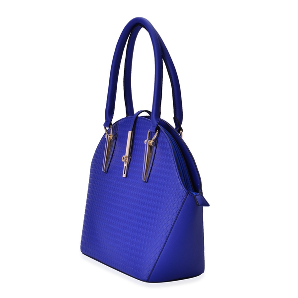 Diamond Pattern Blue Colour Tote Bag (Size 39x29.5x14 Cm)