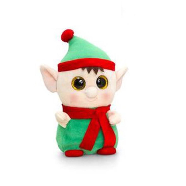 Keel Toys - Green, Red and Light Peach Colour Elf Toy (Size 14 Cm)