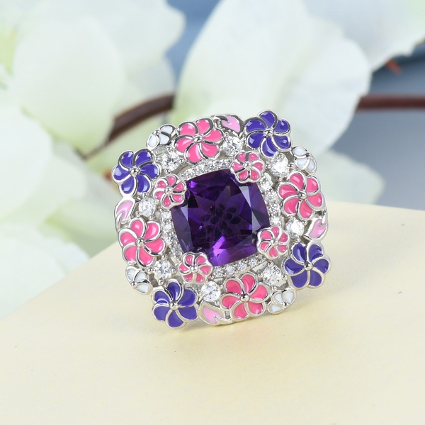 GP Italian Garden Collection - Lusaka Amethyst and Natural Cambodian Zircon and Multi Gemstone Ename