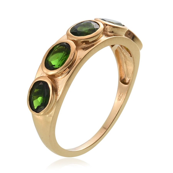 Chrome Diopside (Ovl) 5 Stone Ring in 14K Gold Overlay Sterling Silver 2.500 Ct.
