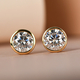 Moissanite Solitaire Stud Earrings (With Push Back) in 14K Gold Overlay Sterling Silver 1.14 Ct.