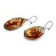 Baltic Amber Earrings (With Hook) in Sterling Silver, Silver Wt. 10.30 Gms