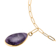 Amethyst Paperclip Necklace (Size - 20 with 2 inch Extender) in Yellow Gold Tone 33.00 Ct.