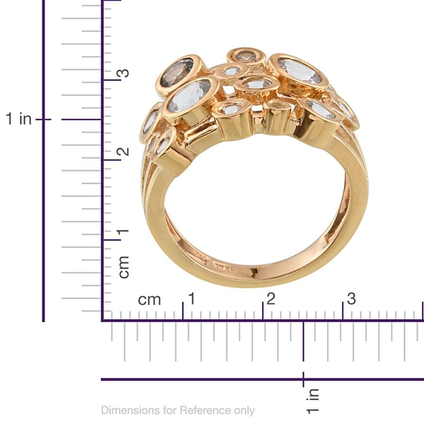 Espirito Santo Aquamarine (Rnd) Ring in 14K Gold Overlay Sterling Silver 1.500 Ct.
