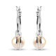 Golden South Sea Pearl Earrings (with Clasp) in Platinum Overlay Sterling Silver