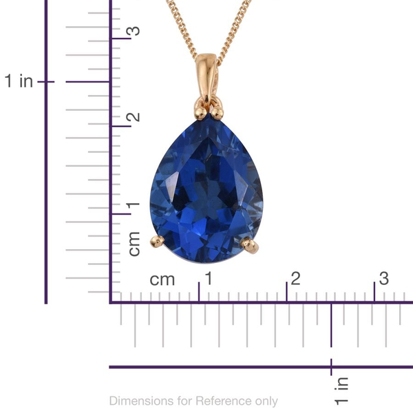Ceylon Colour Quartz (Pear) Solitaire Pendant With Chain in 14K Gold Overlay Sterling Silver 8.000 Ct.