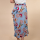 TAMSY 100% Rayon Floral Printed Wrap Skirt : One Size Curve (Fits 18-26 ) - Light Blue & Multi