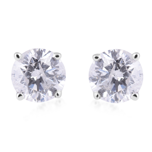 NY Close Out Deal- 14K White Gold Diamond (I1-I2/G-H) Stud Earrings (with Screw Back) 0.50 Ct.