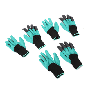 Set of 3 Pairs Garden Genie Gloves (Size:26x14x4cm) - Teal Green & Black