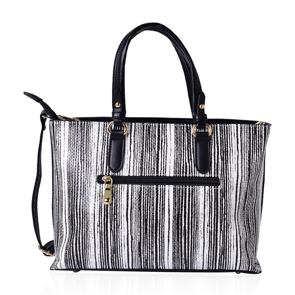 MANHATTAN COLLECTION Noho Stripe Pattern Tote Bag with Removable Shoulder Strap (Size 31x22.5x12 Cm)