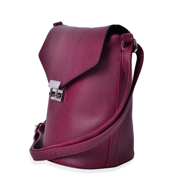 Greenwich Classic Structured Dark Red Colour Messenger Bag with Adjustable Shoulder Strap ( Size 24.5x24x16x16 Cm)