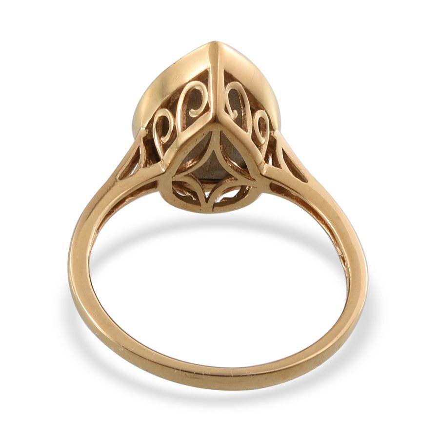 - Montana Crystal (Pear) Solitaire Ring in 14K Gold Overlay Sterling Silver 4.500 Ct.