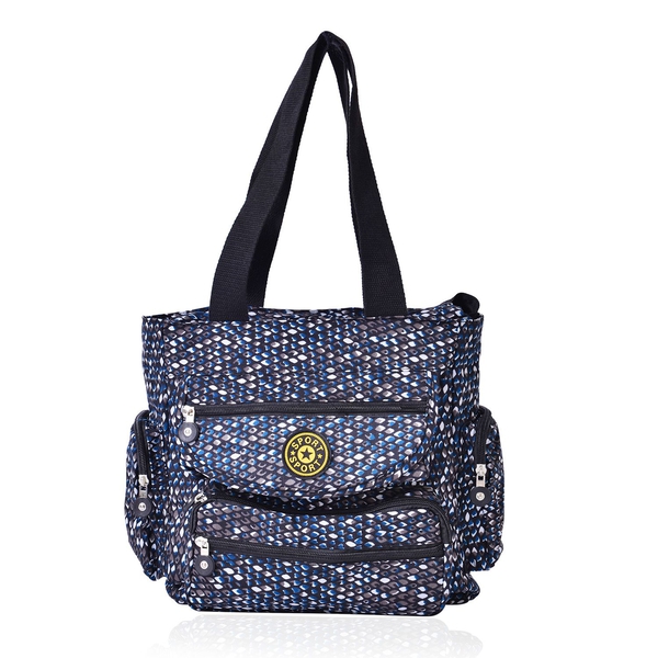 Multi Colour Diamond Pattern Waterproof Sport Bag with External Zipper Pocket (Size 28x28x10 Cm)