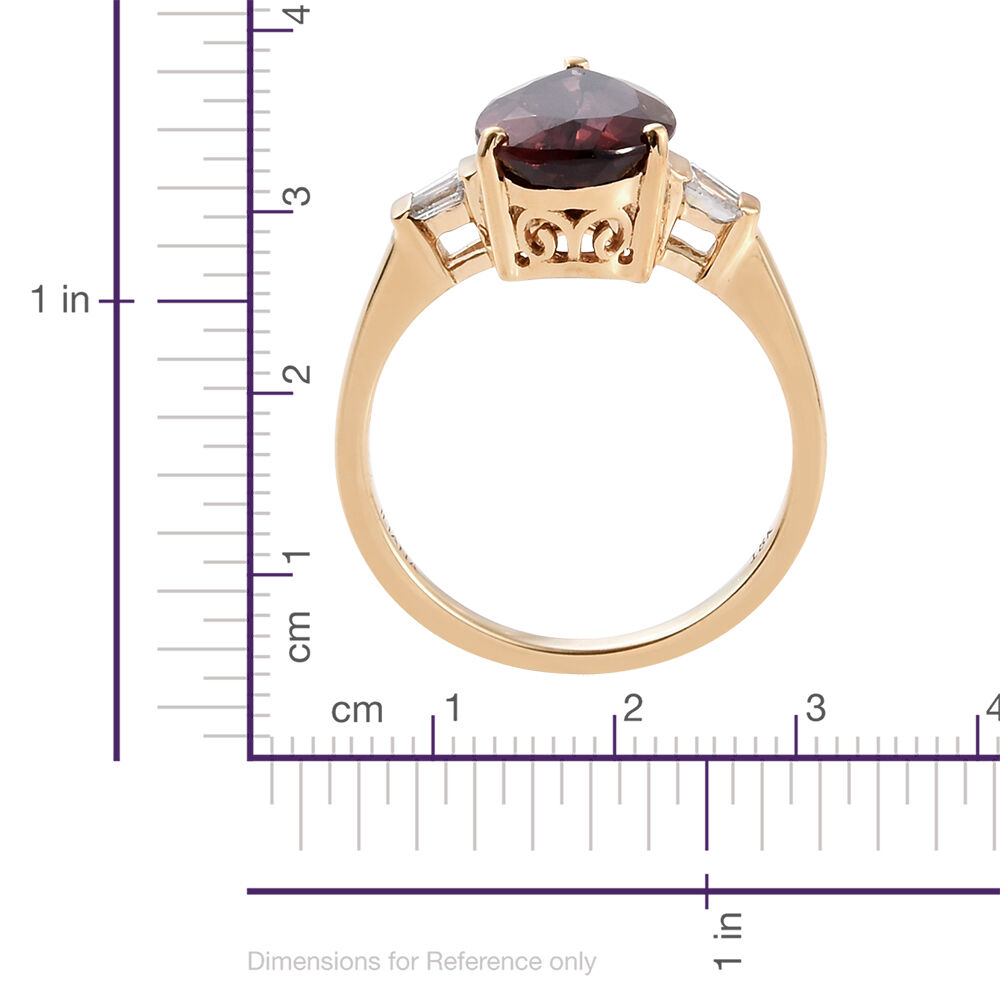 ILIANA 18K Y Gold Rare AAA Change Colour Garnet (Pear 4.75 Ct), Diamond (SI-G-H) Ring 5.000 Ct.