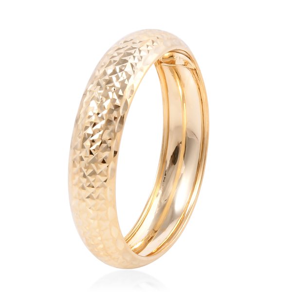 Royal Bali Collection - 9K Yellow Gold Diamond Cut Texture Band Ring
