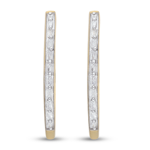 Diamond Hoop Earrings in 14K Gold Overlay Sterling Silver 0.240 Ct.