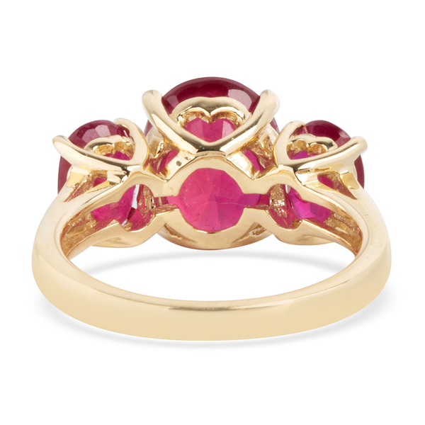 9K Yellow Gold AAA  African Ruby (Ovl) Ring 5.600 Ct.