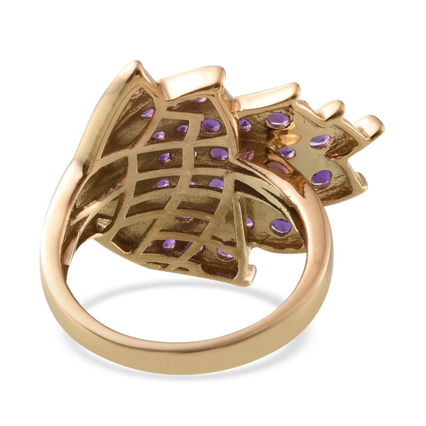 Amethyst (Rnd) Ring in 14K Gold Overlay Sterling Silver 1.750 Ct.