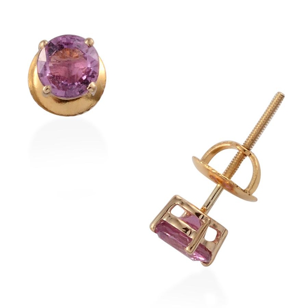 ILIANA 18K Y Gold Pink Sapphire (Rnd) Stud Earrings 1.000 Ct.
