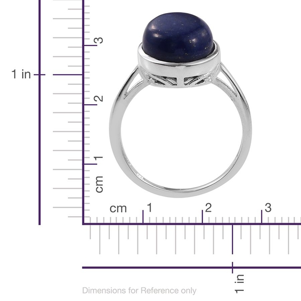 Lapis Lazuli (Ovl) Solitaire Ring in Sterling Silver 5.500 Ct.