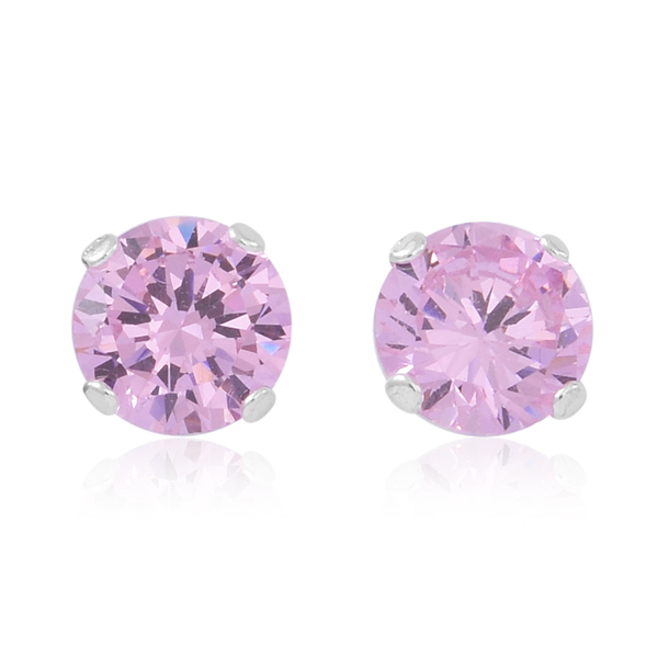 ELANZA Set of 5 - AAA Simulated Pink Sapphire (Rnd), Simulated Tanzanite, Simulated Yellow Sapphire,Simulated Neon Apatite and Simulated Diamond Stud Earrings (with Push Back) in Sterling Silver