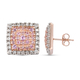 Pink Sapphire and Natural Cambodian Zircon Earrings (with Push Back) in Rose Gold Overlay Sterling Silver 2.42 Ct.