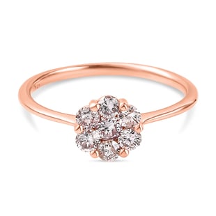 9K Rose Gold SGL Certified Natural Pink Diamond Ring 0.50Ct