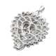 Lustro Stella Platinum Overlay Sterling Silver Heart Pendant Made with Finest CZ 5.29 Ct, Silver wt. 5.16 Gms