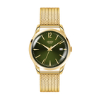 Henry London Chiswick Ladies Pale Hamilton Green Dial Mesh Bracelet Watch in Yellow Gold Tone