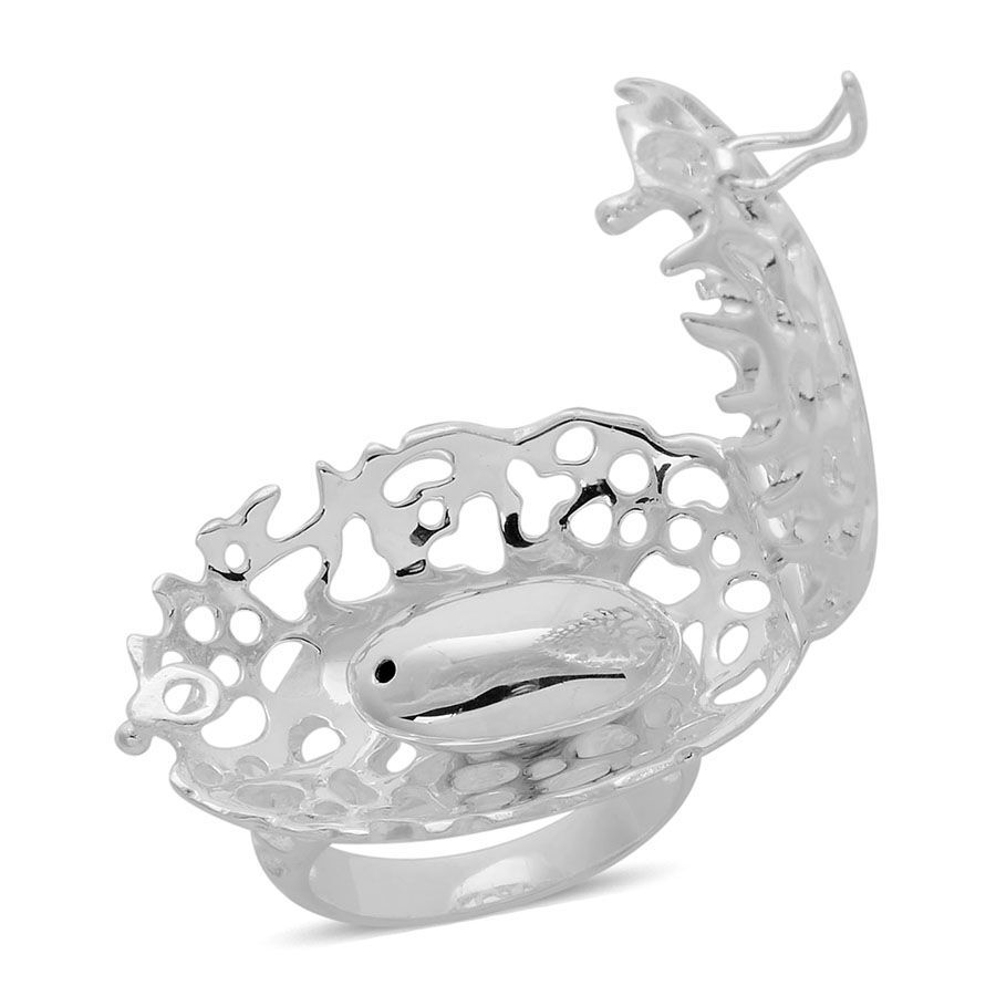 RACHEL GALLEY Sterling Silver Charmed Pebble Locket Ring, Silver wt 10.33 Gms.