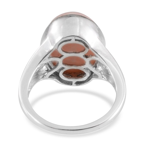 Peruvian Pink Opal (Ovl) Solitaire Ring in Platinum Overlay Sterling Silver 5.750 Ct.
