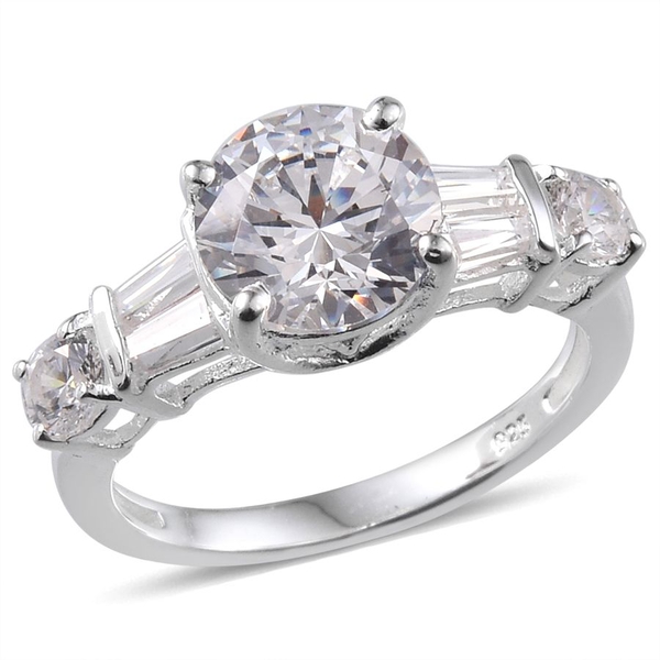 Lustro Stella - Sterling Silver (Rnd) Ring Made with Finest CZ 2.740 Ct.