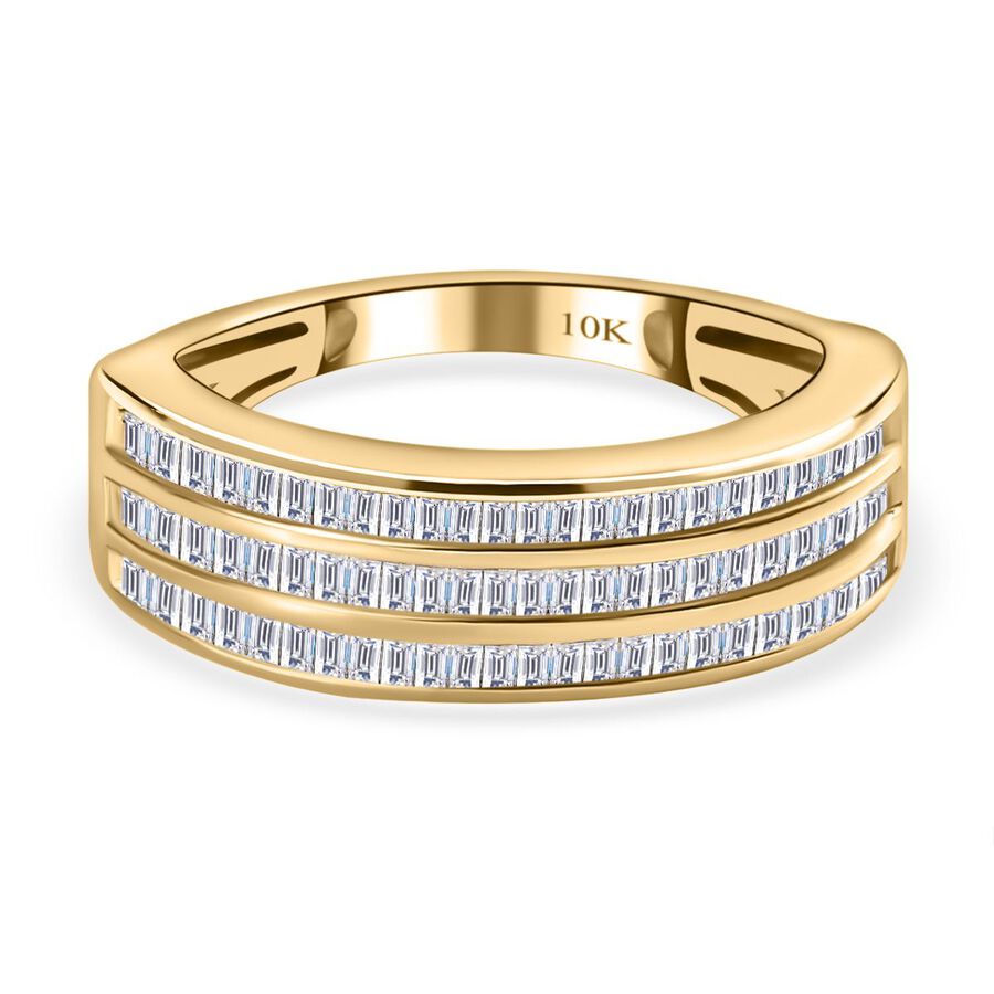 10K Yellow Gold SGL Certified Diamond (I1-I2-G-H) Band Ring 0.50 Ct