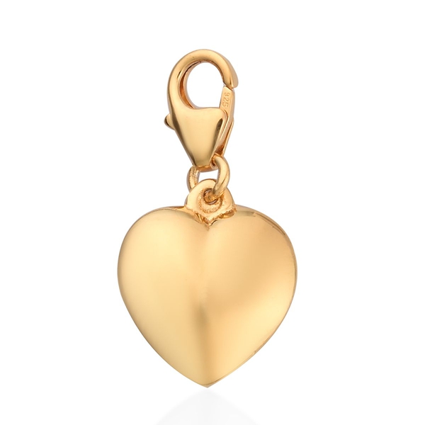 14K Gold Overlay Sterling Silver Heart Charm