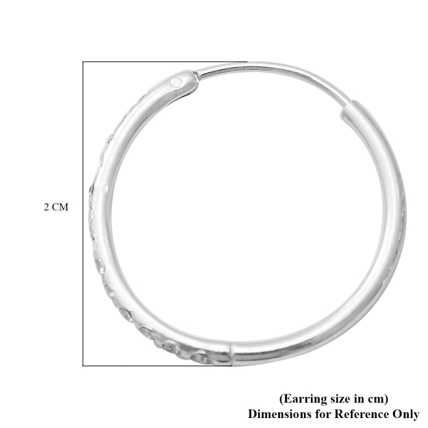 One Time Close Out Deal - Hoop Earrings in Rhodium Overlay Sterling Silver