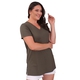 TAMSY Long Solid Colored Tunic Top (Size M,12-14) - Khaki