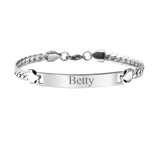 Personalised Engravable Bar Bracelet With Lobster Clasp in Stainless Steel