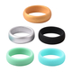 MP Set of 5 -  Black,Blue, Gold, Silver and Mint Colour Band Ring (Size L)