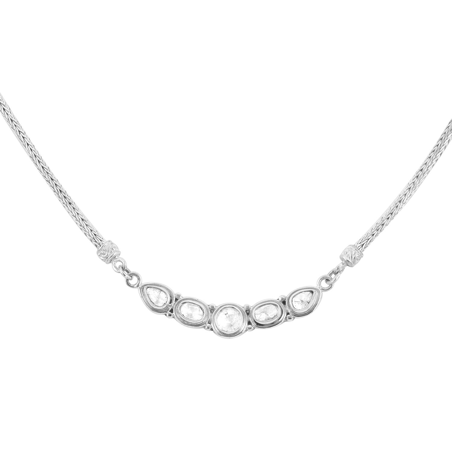 2.5 Ct.Polki Diamond Necklace Size 18 