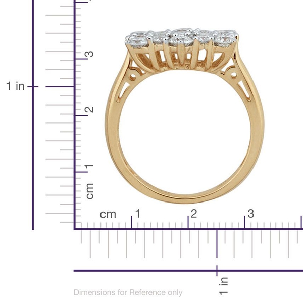 ILIANA 18K Y Gold IGI Certified Diamond (Bgt) (SI / G-H) Boat Cluster Ring 1.000 Ct.