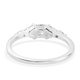 Lustro Stella Platinum Overlay Sterling Silver Ring Made with Finest CZ.